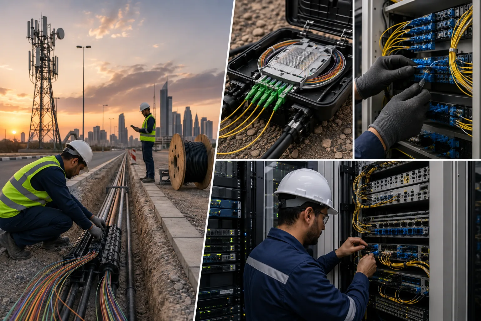 أعمال الاتصالات والألياف البصرية