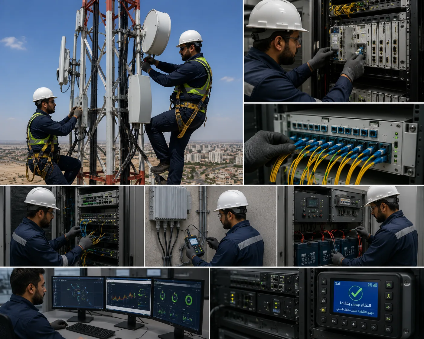 تركيب وربط معدات وأنظمة الاتصالات